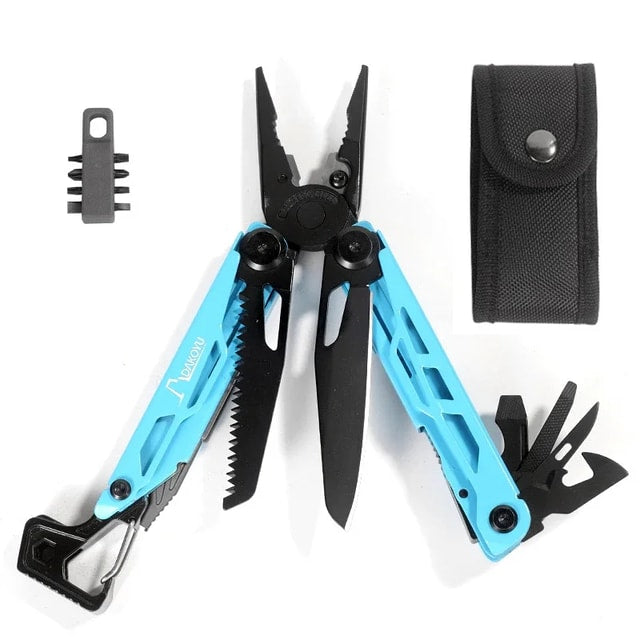 Compact Outdoor Multitool Pliers with Built-In Whistle for Camping & Hiking