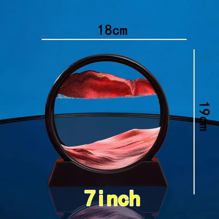 3D Moving Sand Art Picture | Round Glass Deep Sea Sandscape Hourglass Quicksand Craft for Office, Home Decor & Gift