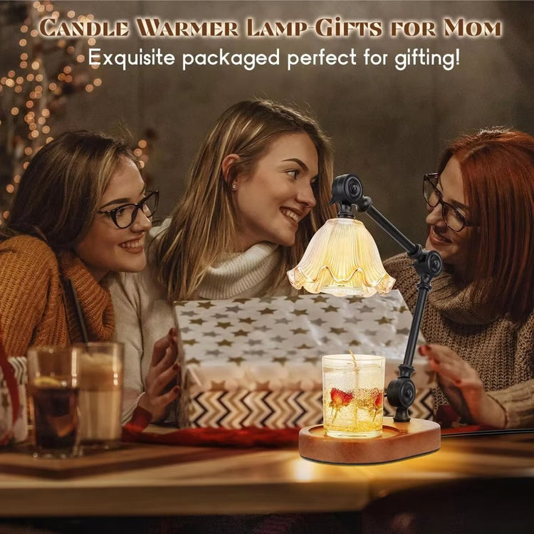 Adjustable Candle Warmer Lamp with Timer & Dimmable Wax Melt Warmer for Jar Candles – Includes 2 Bulbs